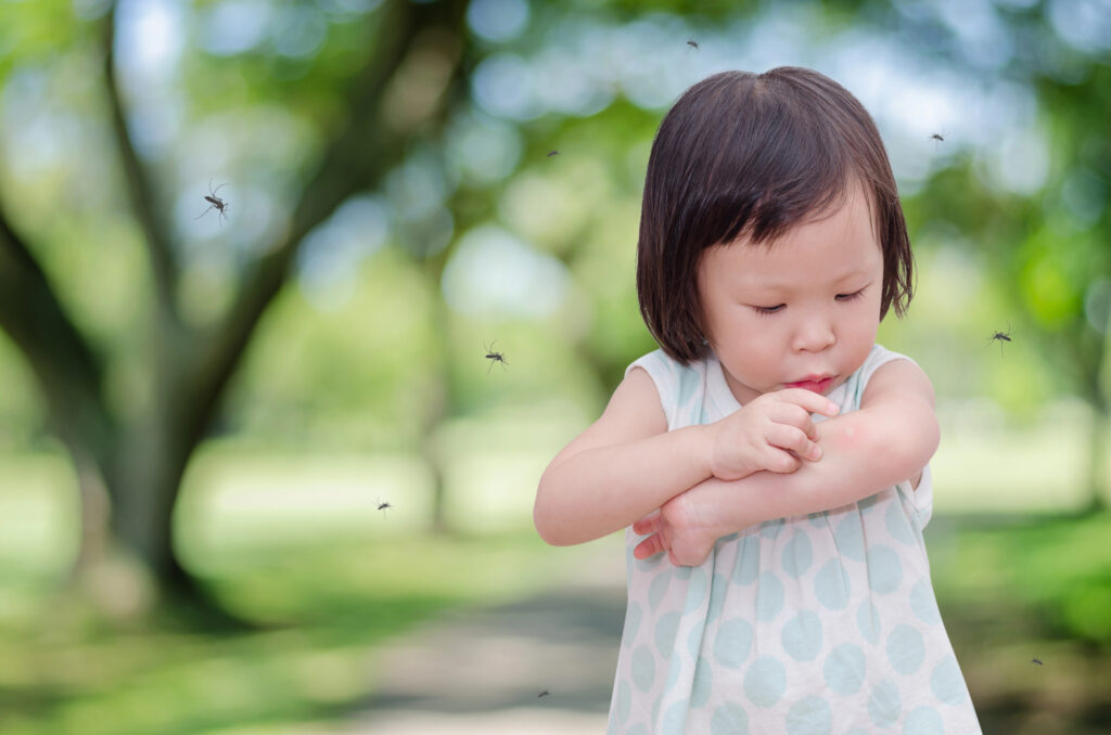 mosquito spraying by ER Pest and Termite can prevent your little girl from getting bitten